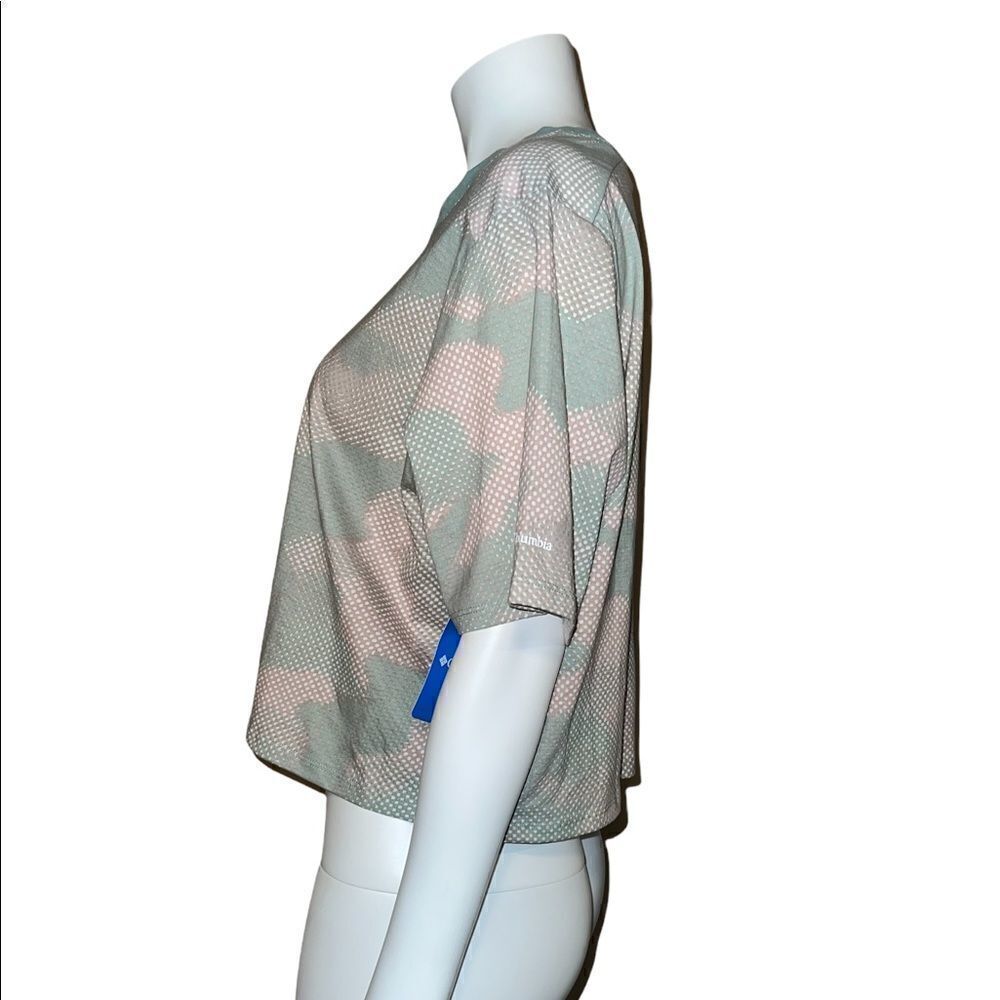 Columbia Park Box Aqua Tone Spotted Camo Boxy T-Shirt Women's Extra Large NWT - Picture 4 of 9